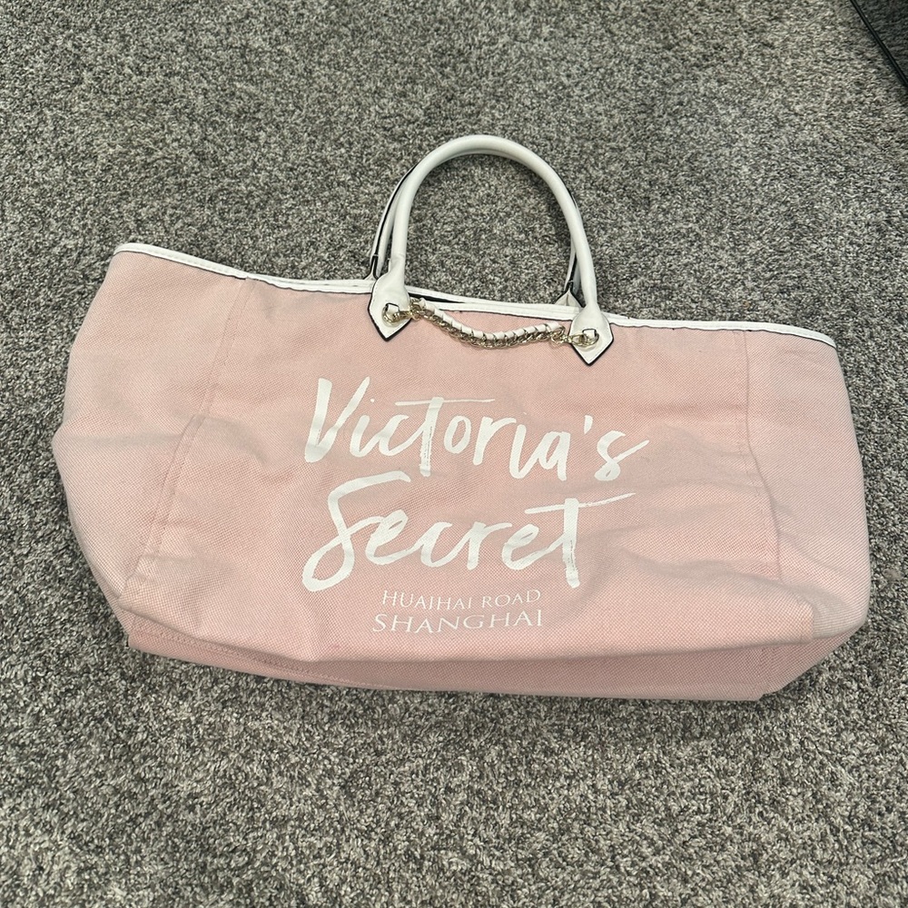 Victoria's Secret Light Pink Tote with White Accents
